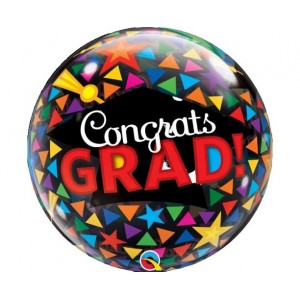 Bubble Μονό 22" Congrats Grad Caps & Triangles