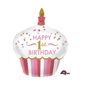 Μπαλόνι Φοιλ Σχήμα 1st Birthday Cupcake Girl