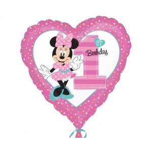 Μπαλόνι Φοιλ 17" Καρδιά 1st Birthday Minnie Mouse
