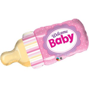 Μπαλόνι Foil 39'' Welcome Baby Bottle Pink