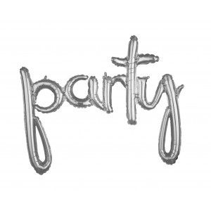 Μπαλόνι Φοιλ Script Phrase `Party` Ασημί