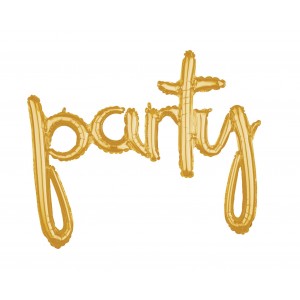 Μπαλόνι Φοιλ Script Phrase `Party` Χρυσό 99 x 78 εκ