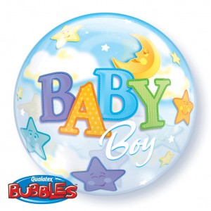 Bubble Μονό 22'' Baby Boy Moon & Stars