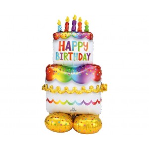 Μπαλόνι φοιλ AirLoonz Birthday Cake / 68εκ x 134εκ