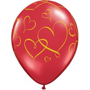Μπαλόνια Λάτεξ 11'' Romantic Hearts 