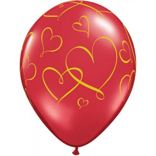 Μπαλόνια Λάτεξ 11'' Romantic Hearts 