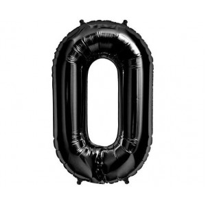 Μπαλόνι Φοιλ Σχήμα Νούμερο "0" Μαύρο 86εκ ύψος