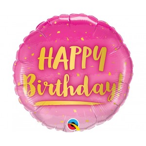 Μπαλόνι Φοιλ 18" Birthday Gold & Pink
