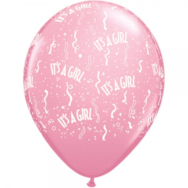 Μπαλόνια Λατεξ 11" Its A Girl - A- Round Pink /50 τεμ