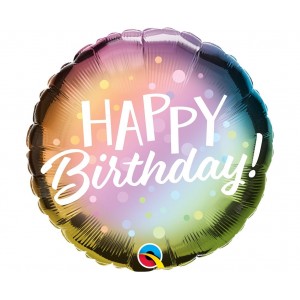 Μπαλόνι Φοιλ 18" Happy Birthday Metallic Ombre & Dots 45 εκ