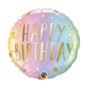 Μπαλόνι Φοιλ 18" Birthday Pastel Ombre & Stars 46 εκ