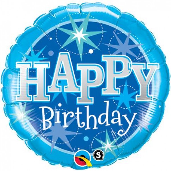 Μπαλόνι Foil 18" Birthday Blue Sparkle