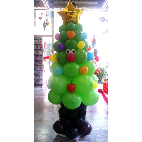 Μπαλονοκατασκευή Χριστουγεννιάτικο Δέντρο Πράσινο με Φατσούλα