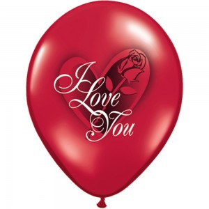 Μπαλόνι Λατεξ 11'' I Love You Red Rose  / 25 τεμ