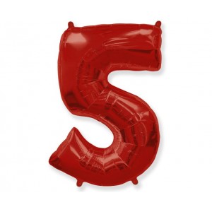 Μπαλόνι Σχήμα Κόκκινο Νούμερο "5" / 90 εκ ύψος