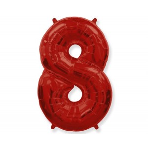 Μπαλόνι Σχήμα Κόκκινο Νούμερο "8" / 90 εκ ύψος