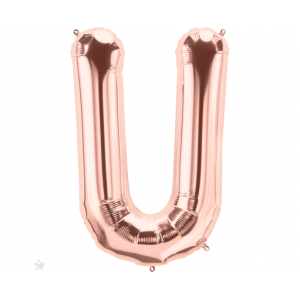 Μπαλόνι Φοιλ Γράμμα "U" Ροζ Χρυσό 34"/ 86εκ