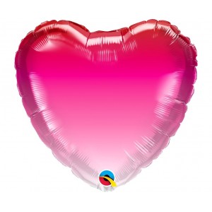 Μπαλόνι Φοιλ καρδιά 18" Ροζ Ombre / 46 εκ