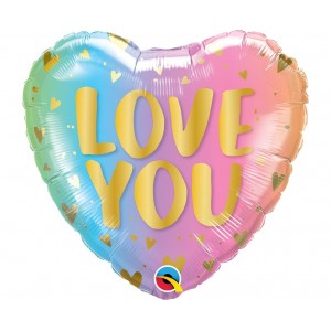 Μπαλόνι Φοιλ 18" Love You Pastel Ombre & Hearts / 45 εκ