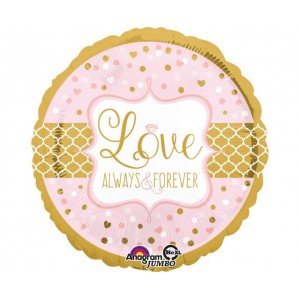 Μπαλόνι Φοιλ Στρογγυλό Jumbo 28" Love Always & Forever