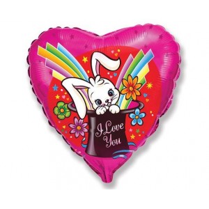 Μπαλόνι Φοιλ 18" Καρδιά Love Magic Rabbit / 46 εκ