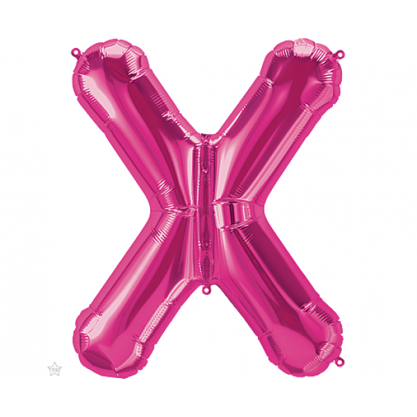 Μπαλόνι Φοιλ Μίνι Γράμμα "X" Φούξια 41εκ